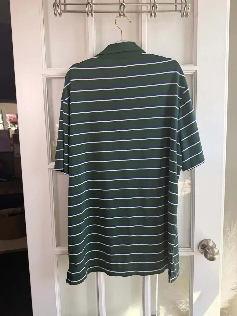 Polo Ralph Lauren Performance Green Striped Polo Shirt Large